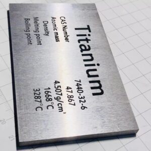 Titanium Periodic Phenotype Element Plate, 5 x 60 x 100mm, Metal Ti Block