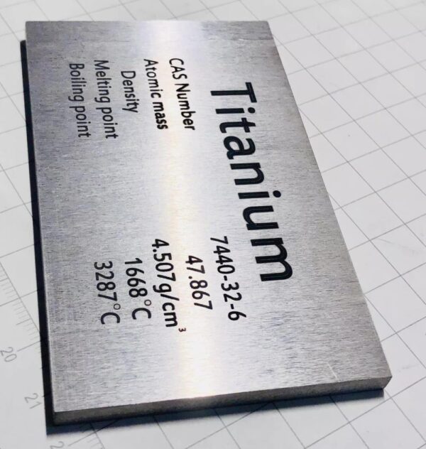 Titanium Periodic Phenotype Element Plate, 5 x 60 x 100mm, Metal Ti Block