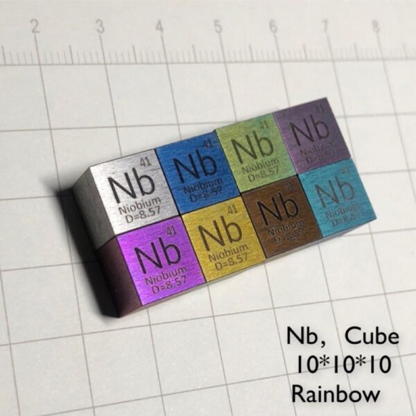 8-piece Set Of Colored 10mm Niobium Cubic, 99.95% High-purity Metal Nb Block - Image 3