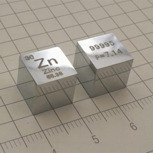 10mm Mirror Polished Zinc Cube Element Periodic Phenotype Zn 99.995%