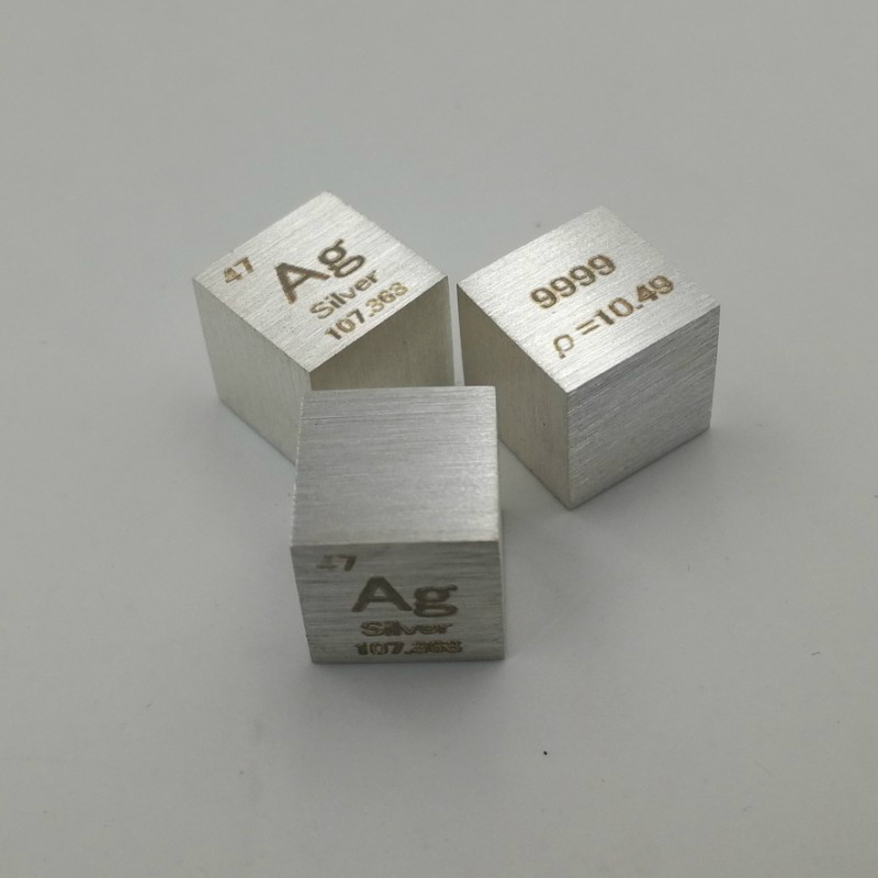 10mm Metal Silver Cubic Engraved Periodic Table High-purity Ag 99.9% - Image 2