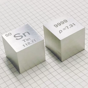 25.4mm Metal Tin Cubic Element Periodic Phenotype Carving Sn 99.99%