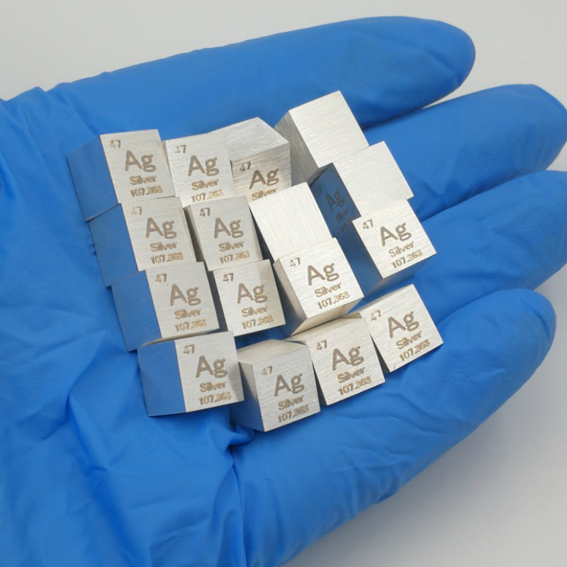 10mm Metal Silver Cubic Engraved Periodic Table High-purity Ag 99.9% - Image 3