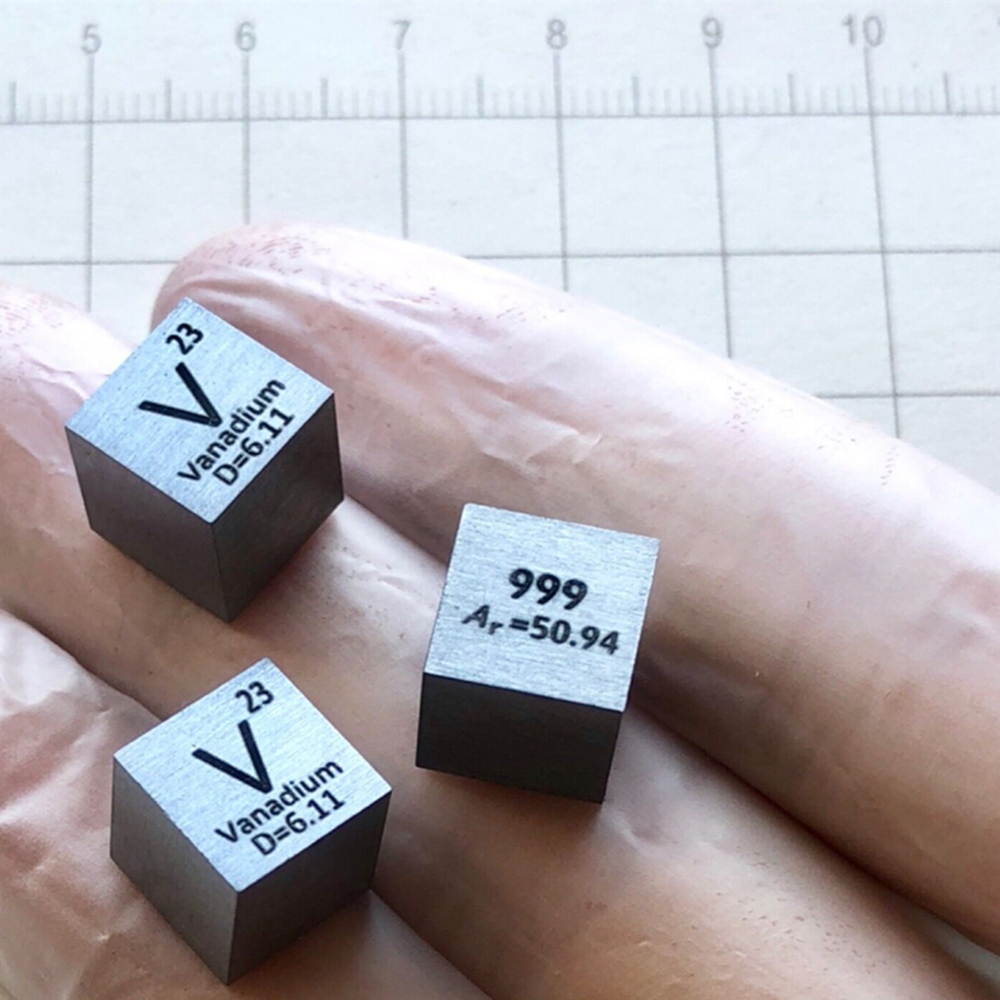 1cm Metal Vanadium Cubic Element Periodic Phenotype High-purity V 99.9%