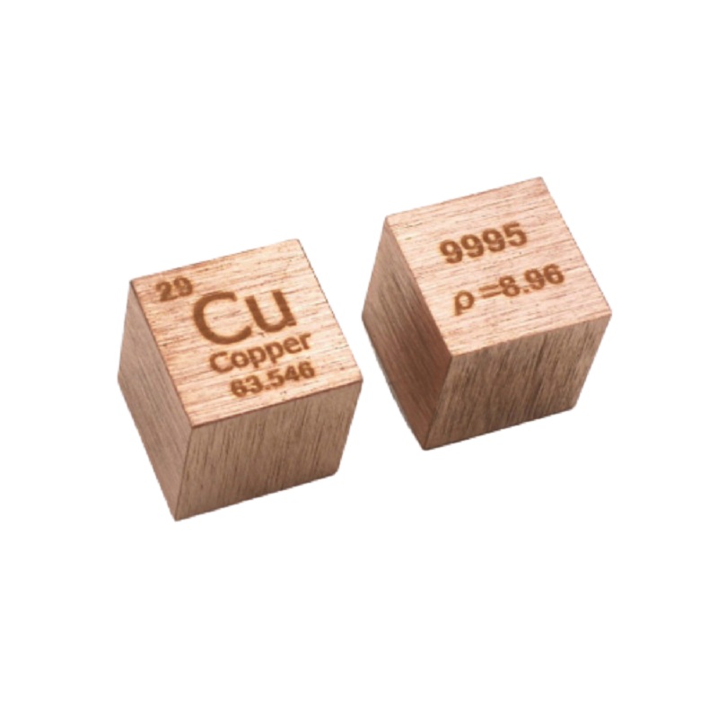 1cm Metal Copper Cubic Element Periodic Phenotype Engraving Cu 99.95%