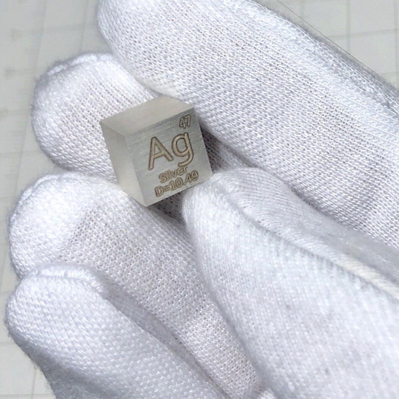 1cm Metallic Silver Cubic Element Periodic Phenotype High-purity Ag 99.99%