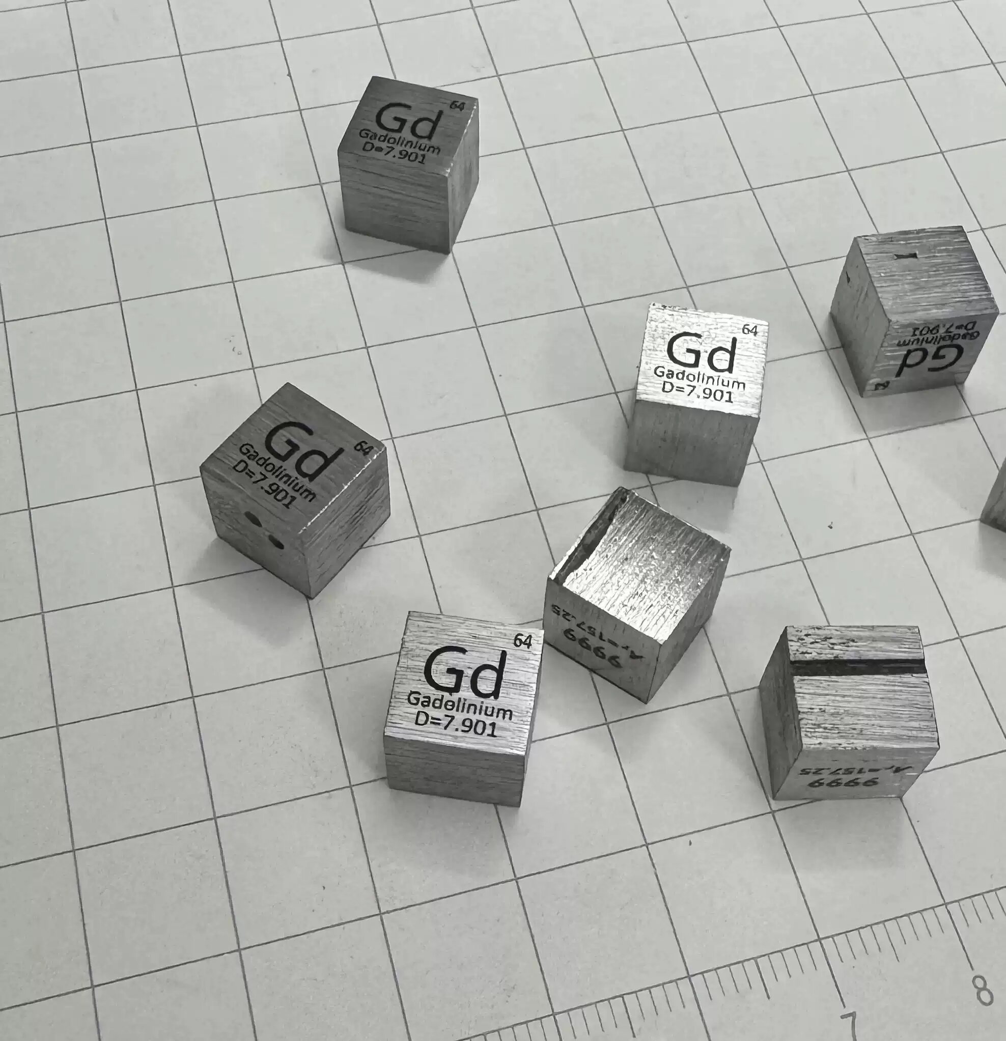 Defective Metal Gadolinium Cubic, 99.99% High-purity Element Gd Block